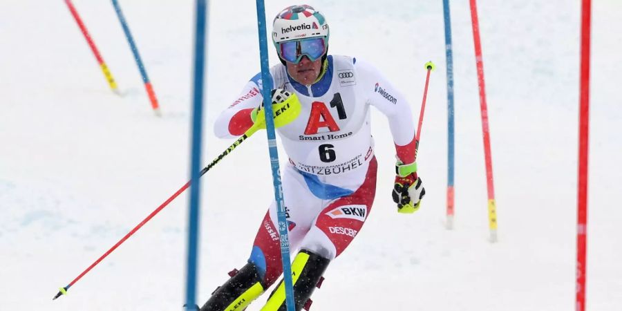 Daniel Yule fährt den Slalom von Schladming.