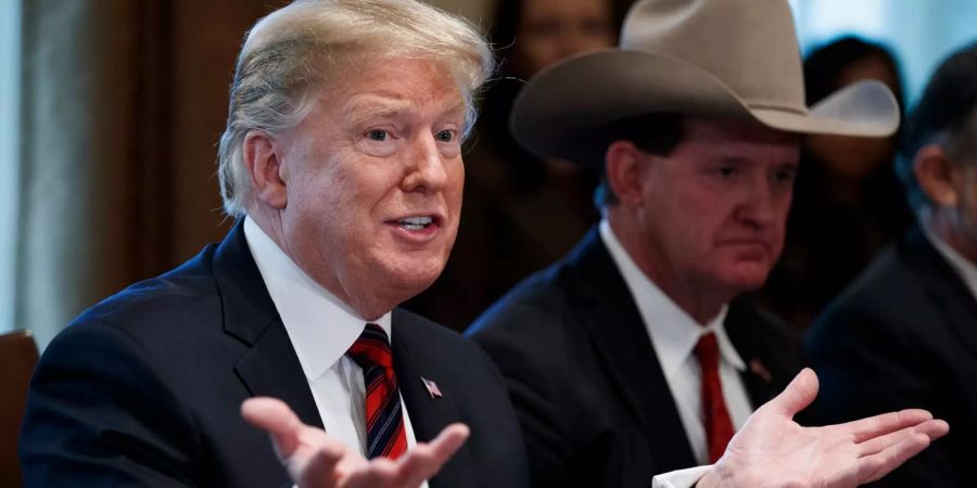 US President Trump participates in a roundtable discussion on border security and safe communities