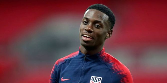 Timothy Weah läuft im Dress der US-amerikanischen Nationalelf auf.