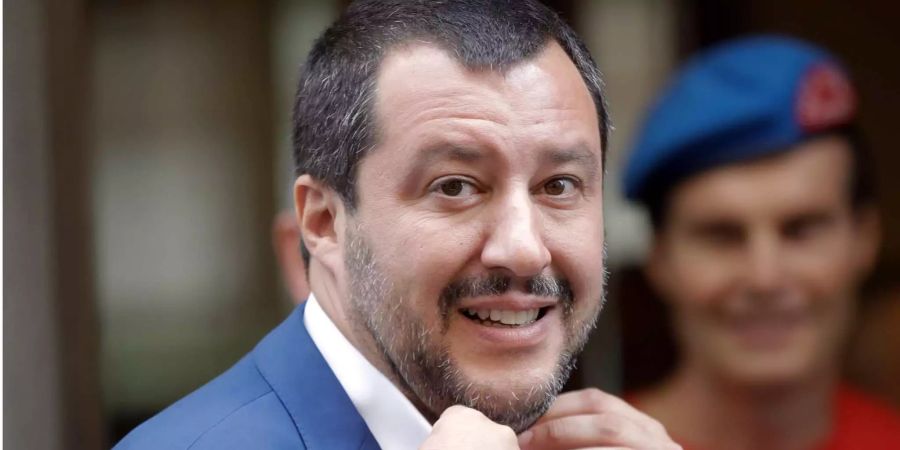 Matteo Salvini, Innenminister von Italien, kommt zu einem Mittagessen in einem Hotel in Mailand.