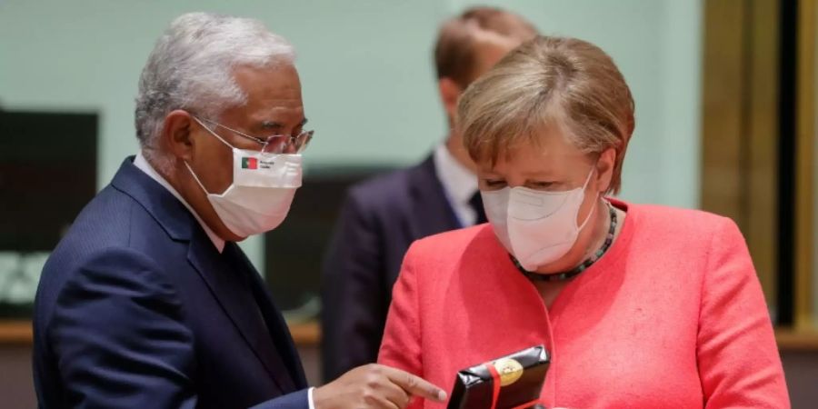 Portugals Regierungschef Costa und Merkel