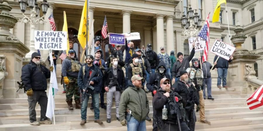 Demonstranten in Lansing/Michigan