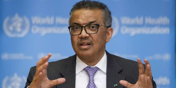Tedros Adhanom Ghebreyesus, Generaldirektor der Weltgesundheitsorganisation (WHO), spricht während einer Pressekonferenz in Genf. WHO Tedros USA