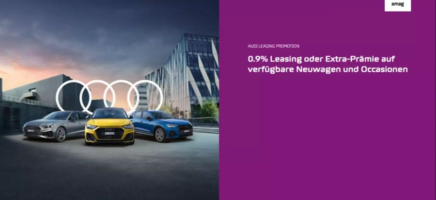 Auch Fahrzeuge von Audi sind aktuell zu günstigen Leasingzinsen erhältlich.