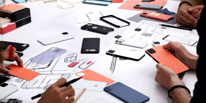 Einige Designer bei der Arbeit am Aussehen des Google Pixel 4. Google Pixel