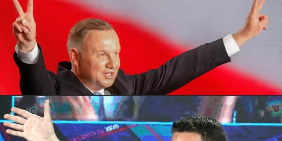 Rivalen Duda (oben) und Trzaskowski (unten)
