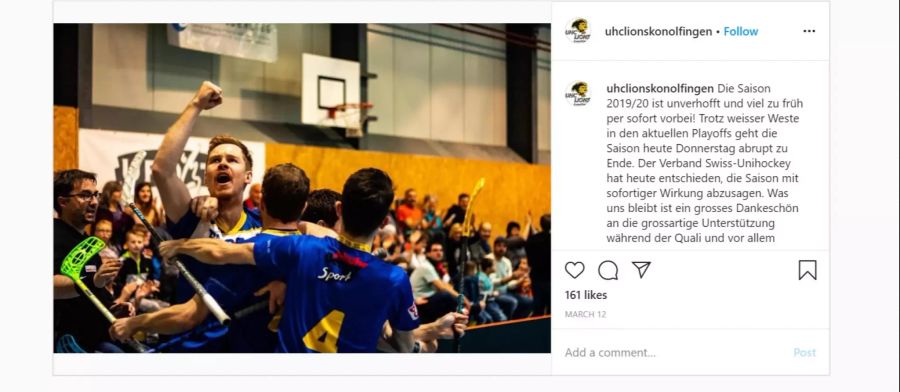 UHC Lions Saisonabbruch