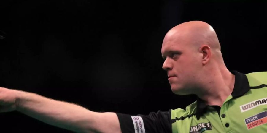 Spielt nicht bei der Darts-Home-Tour mit: Michael van Gerwen. Foto: Simon Cooper/PA Wire/dpa
