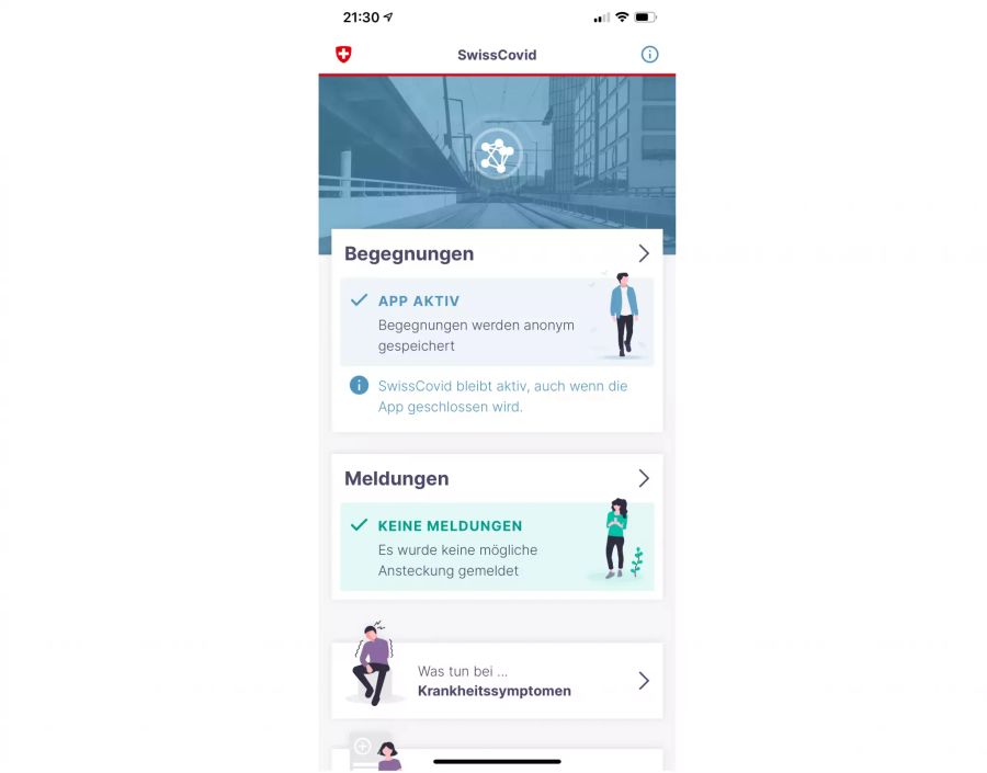 SwissCovid Covid-App Contact Tracing