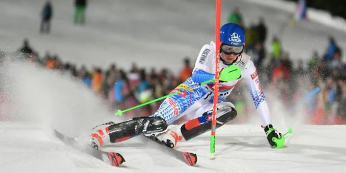 Keine war im 1. Lauf schneller als Petra Vlhova. Wendy Holdener Vlhova