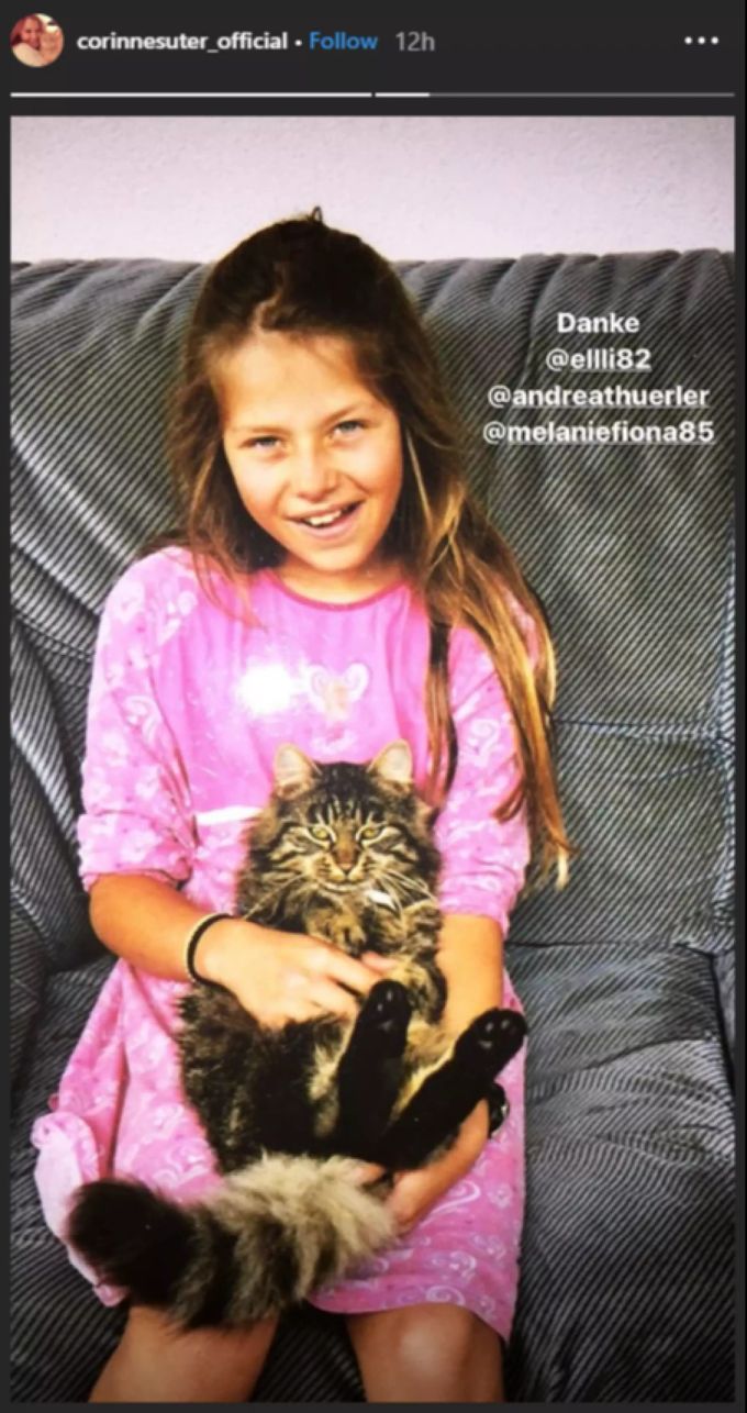 Corinne Suter macht auch bei der «Old Picture Challenge» auf Instagram mit. Corinne Suter Kindheitsfoto