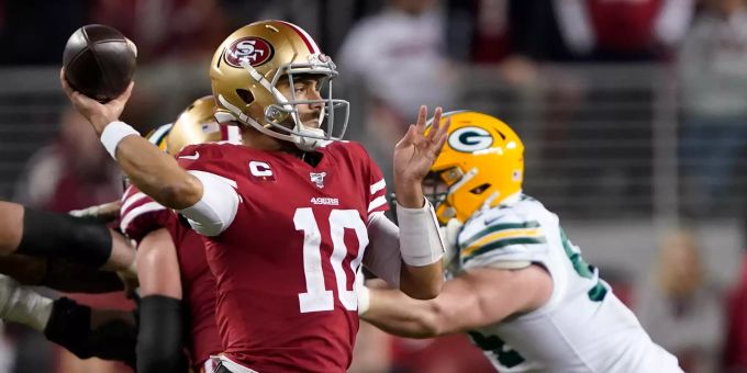 Jimmy Garoppolo führte seine 49ers zum Sieg gegen die Green Bay Packers. Am 2. Februar treffen sie im Super Bowl auf die Kansas City Chiefs. Super Bowl 49ers