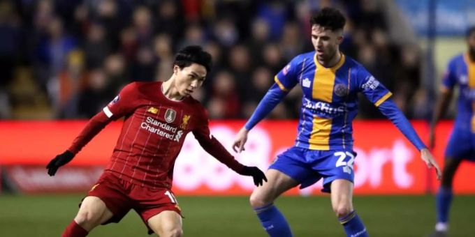 Das Hinspiel im FA-Cup zwischen Shrewsbury Town und dem FC Liverpool endete mit einem Remis. Foto: Nick Potts/PA Wire/dpa Das Hinspiel im FA-Cup zwischen Shrewsbury Town und dem FC Liverpool endete mit einem Remis. Foto: Nick Potts/PA Wire/dpa