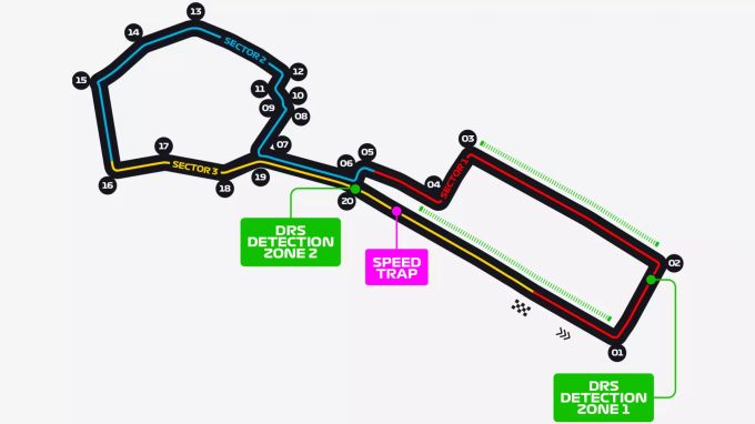 Die Streckenkarte für den Aserbaidschan-GP der Formel 1. Formel 1 Aserbaidschan