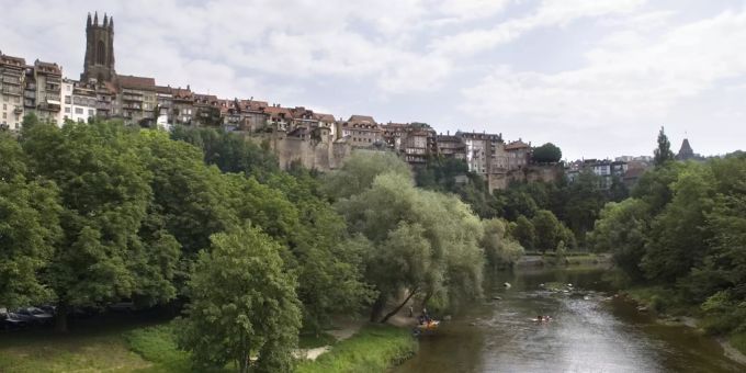 Die Saane in Freiburg. Saane