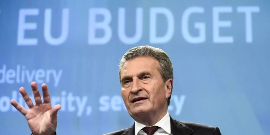 EU-Haushaltskommissar Oettinger im Mai 2018