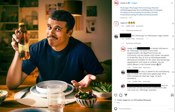 Ein Bündner Milchbauer findet es nicht in Ordnung, dass Rivella ihr veganes Produkt mit dem Spruch «ohne Milchzügs» bewirbt. Rivella
