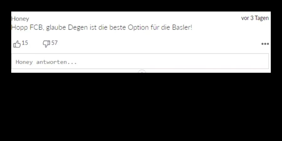 Honey ist sicher, dass Degen die beste Option für den Club ist.