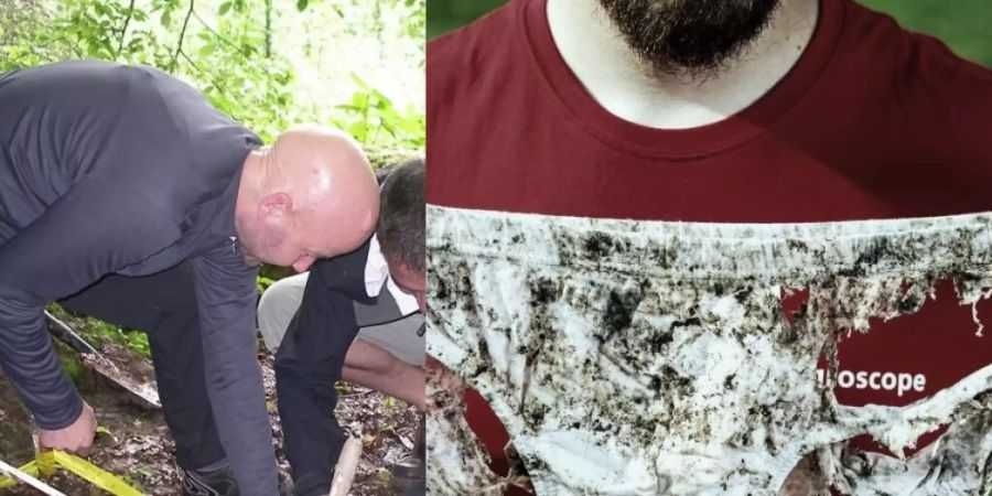 Zwei Methoden, um die Bodenqualität zu testen: Links die deutsche mit Teebeuteln, rechts die schweizerische mit Unterhosen (Archivbilder dpa/Keystone)
