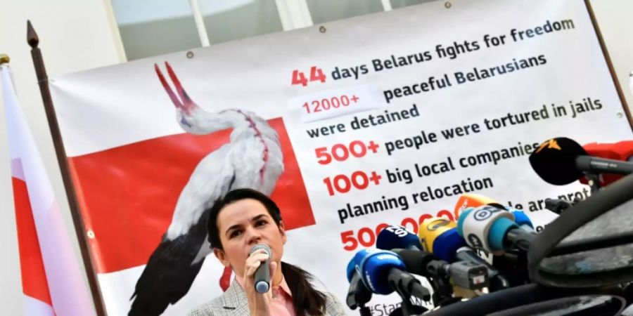 Swetlana Tichanowskaja lebt derzeit in Litauen