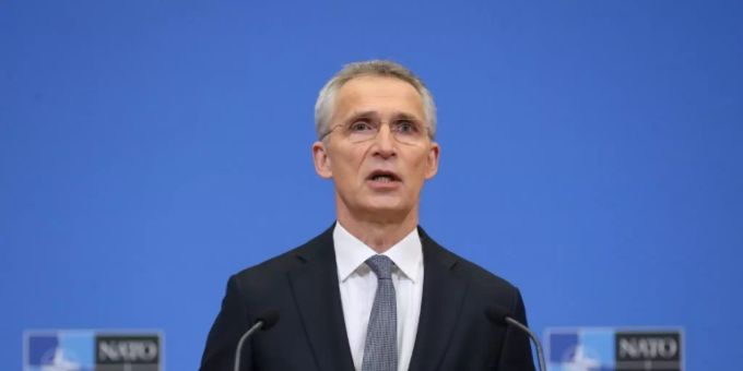 Nato-Generalsekretär Jens Stoltenberg während einer Pressekonferenz. Jens Stoltenberg