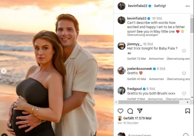 Kevin Fiala und seine Jessica werden Eltern. Kevin Fiala