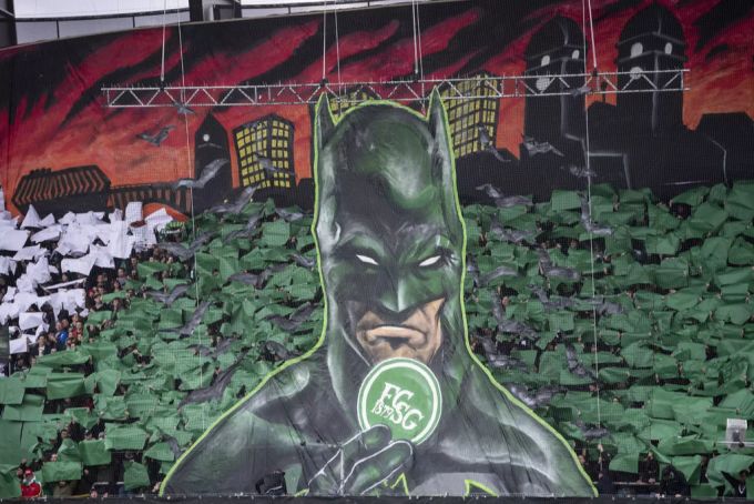 Die St.Galler Fans mit einer Choreo im Februar des letzten Jahres. (Symbolbild) FC St.Gallen
