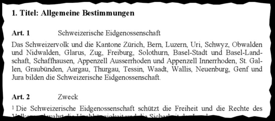 Bundesverfassung artikel 1