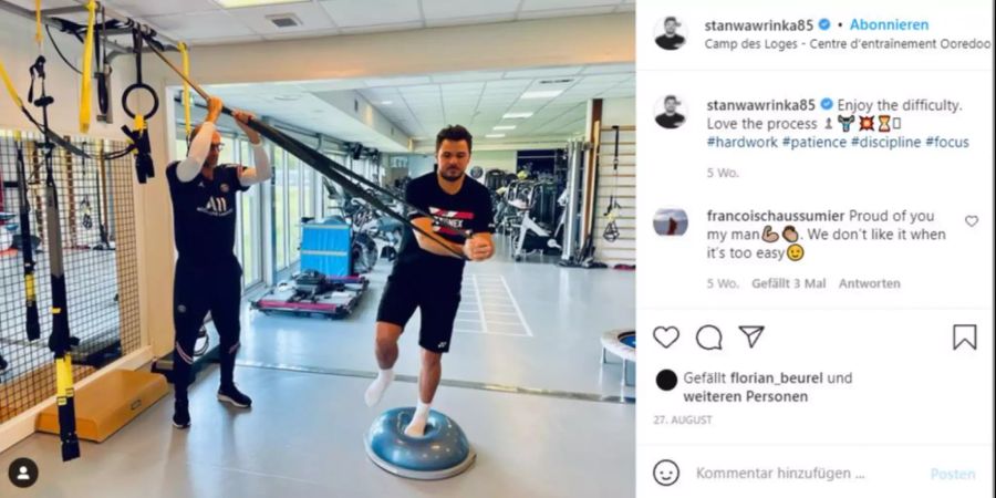 Auf dem Trainingsgelände von PSG arbeitete der mittlerweile 36-Jährige an seinem Comeback.