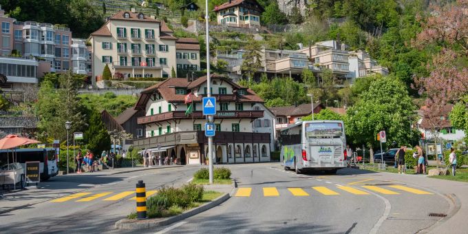 Hauptstrasse in Weesen im Kanton St. Gallen. Hauptstrasse in Weesen im Kanton St. Gallen.
