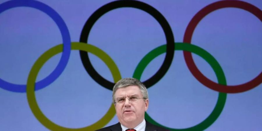 Thomas Bach äusserte «grosse Zuversicht, dass wir sichere und geschützte Olympische Winterspiele» veranstalten werden. Foto: Kimimasa Mayama/EPA/dpa