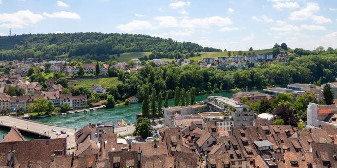 Aussicht über Schaffhausen. Aussicht über Schaffhausen.