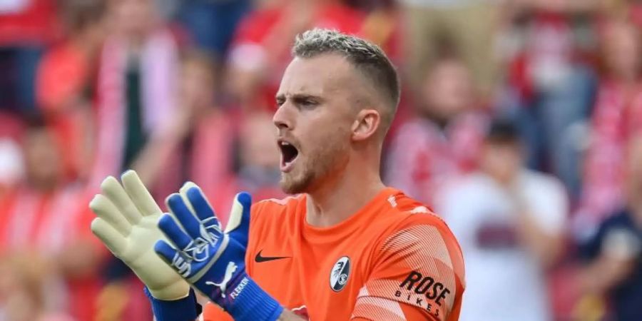 Freiburgs Torwart Mark Flekken ist erstmals für die niederländische Nationalmannschaft berufen worden. Foto: Torsten Silz/dpa