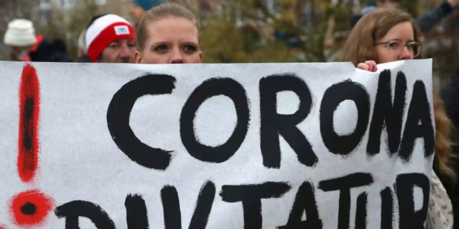 Protest gegen die Corona-Restriktionen in Frankfurt an der Oder