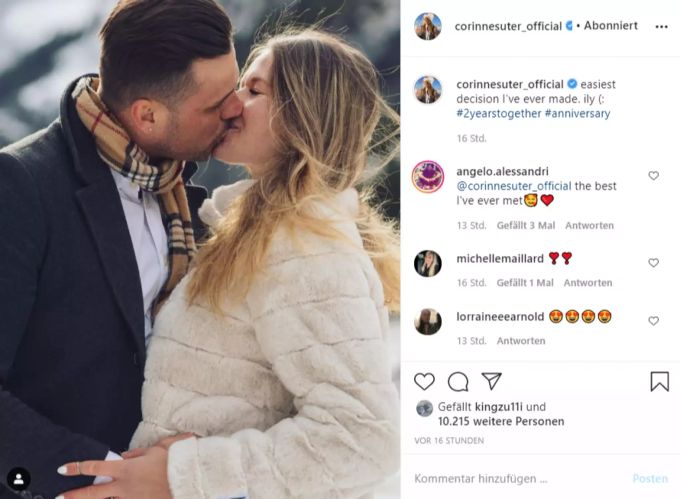 Corinne Suter feiert das Zweijährige mit ihrem Freund Angelo Alessandri. Ronaldo