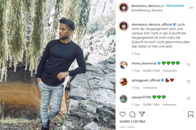 Reality-Star Domenico machte unter anderem bei Formaten wie Bachelorette, Bachelor in Paradise und Dschungelcamp mit. Domenico de Cicco