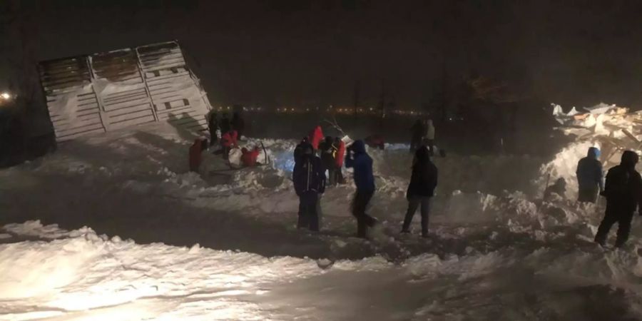 Avalanche at a mountain ski resort in Norilsk