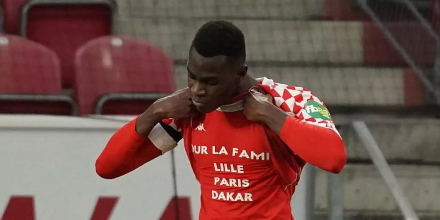 Mainzer Matchwinner gegen Leipzig: Moussa Niakhaté. Foto: Hasan Bratic/dpa