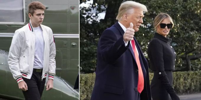 Feier geschwänzt - Wo steckt bloss Donald Trumps Sohn Barron (14)?