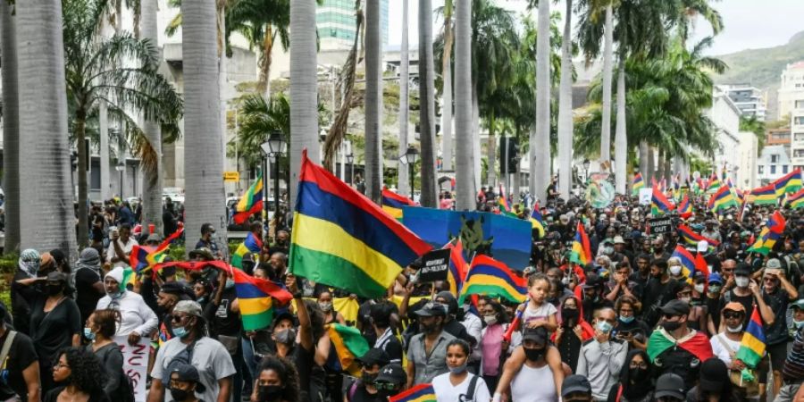 Demonstration in der Hauptstadt Port Louis