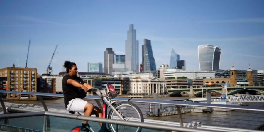 Radfahrerin in London