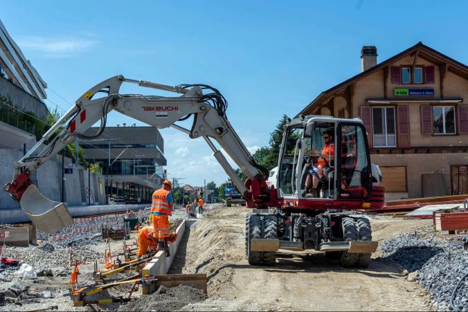 Intensivbauphase beim Bahnhof Wabern