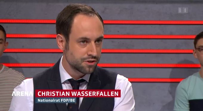 FDP-Nationalrat Christian Wasserfallen. arena christian wasserfallen