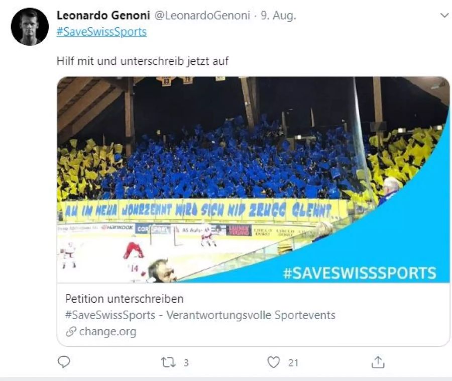 Leonardo Genoni Tweet Sport