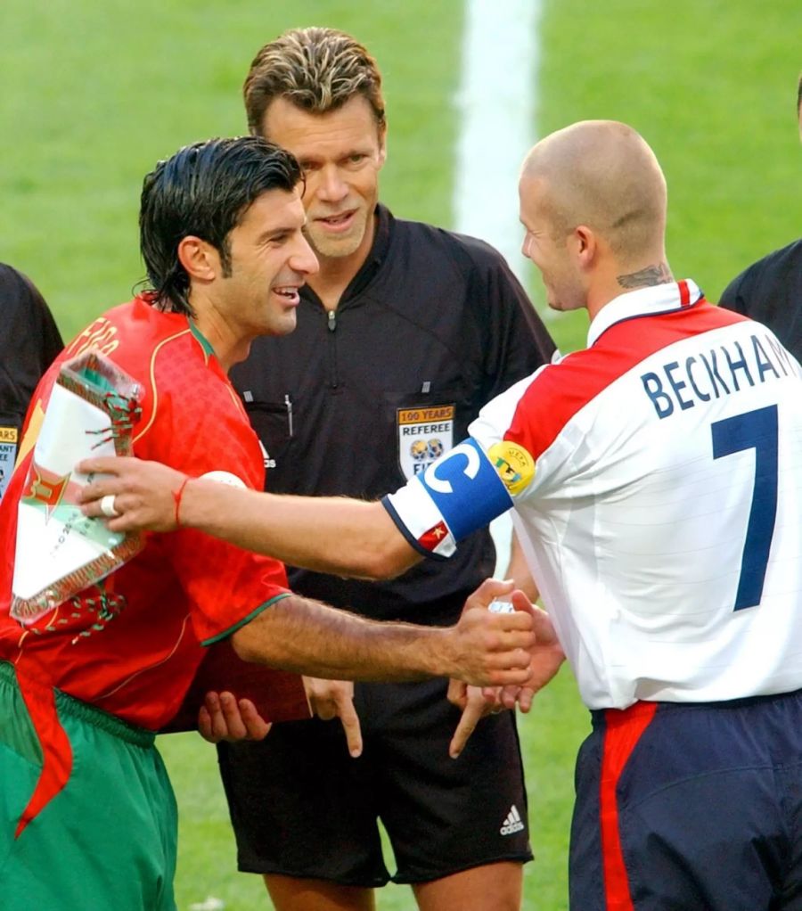 Urs Meier leitete den Viertelfinal zwischen Portugal und England an der Euro 04.