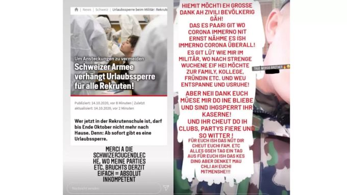 Der Frust der Rekruten auf Instagram ist gross. Schweizer Armee