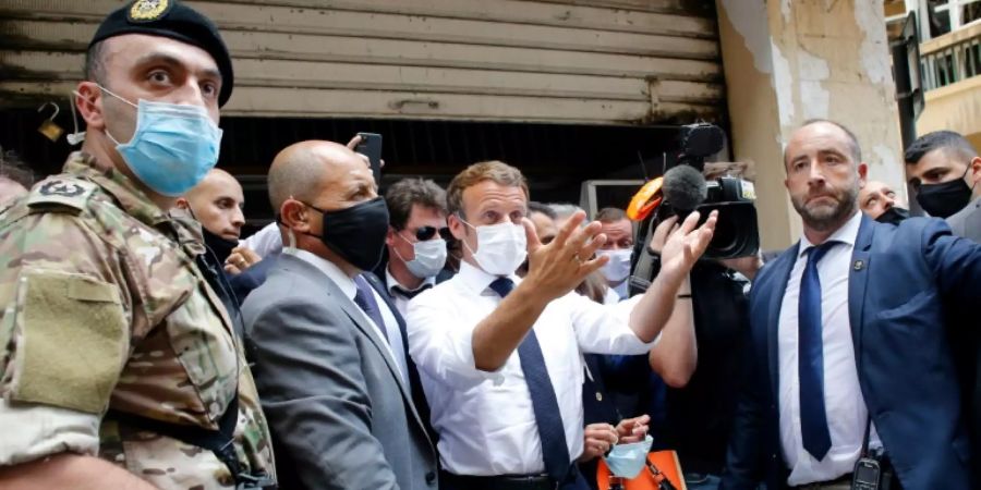 Frankreichs Präsident Emmanuel Macron in Beirut
