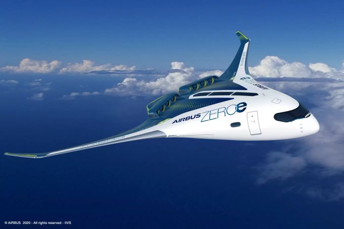 airbus wasserstoffflugzeug blended-wing body