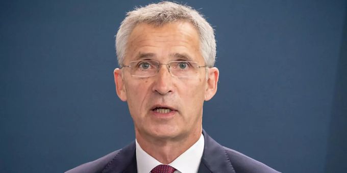 Jens Stoltenberg, Nato-Generalsekretär, spricht bei einer Pressekonferenz. Jens Stoltenberg