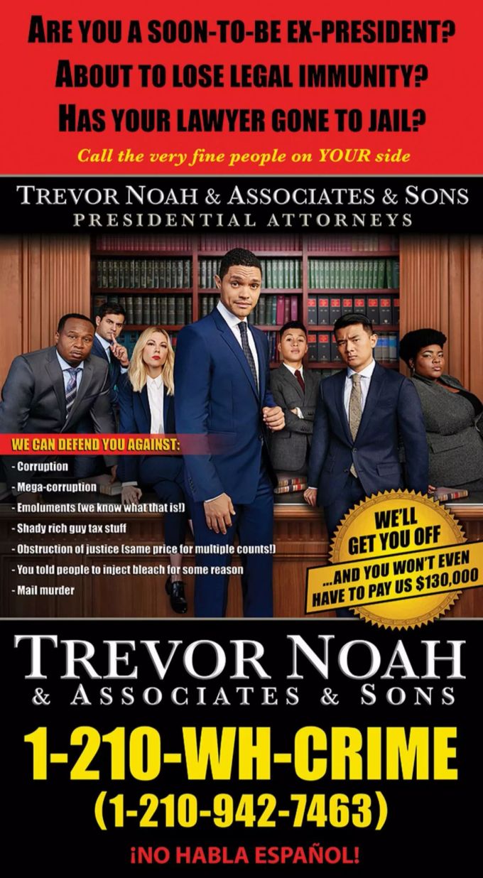 Dieses Insesrat erschien in vielen grossen Zeitungen in den ganzen USA. trevor noah